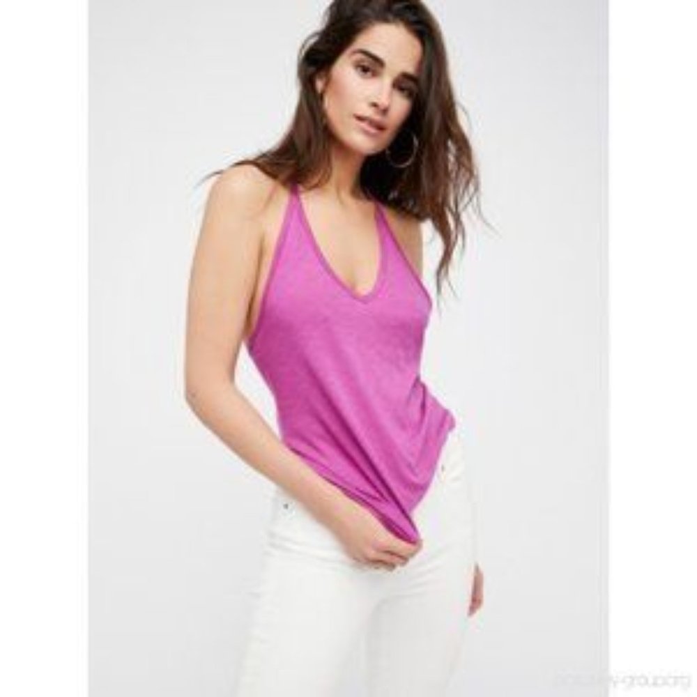 Free People Raspberry Racer T-back Tank - Picture 2 of 3